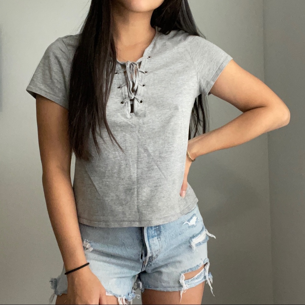 H&M Lace Up Top
